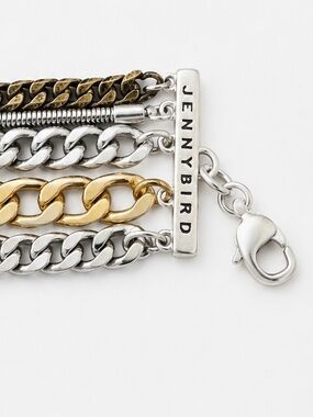 Jenny Bird Mixed Metal Statement Chain Bracelet | New | Chunky Luxe